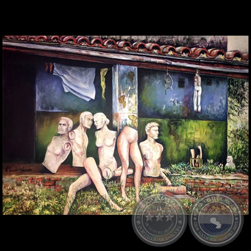 Cementerio de manequies - Pintura al óleo - Obra de Vicente González Delgado